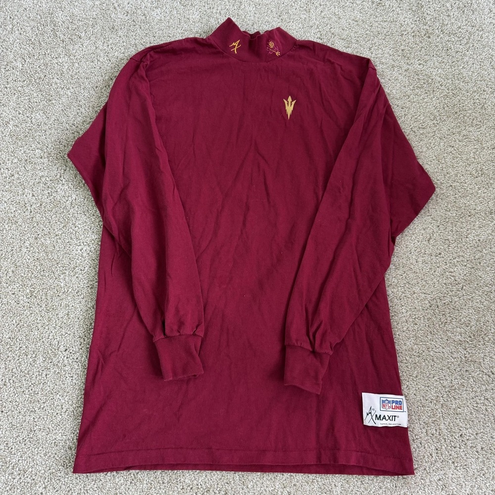 Vintage 90s Maxit NFL Pro Line Shirt Mens Large Red Thermal Tee T-Shirt USA